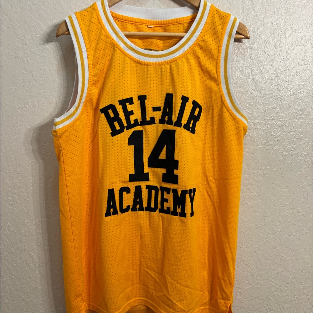 Fresh Prince of Bell-Air Will Smith Yellow Bel-Air Academy Basketball Jersey - L